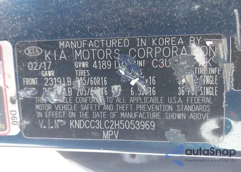 2017 Kia Niro Ex from USA, damaged, VIN KNDCC3LC2H5053969